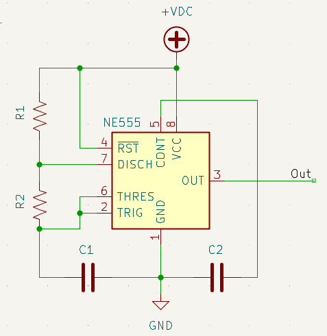 Schema NE555 astabil